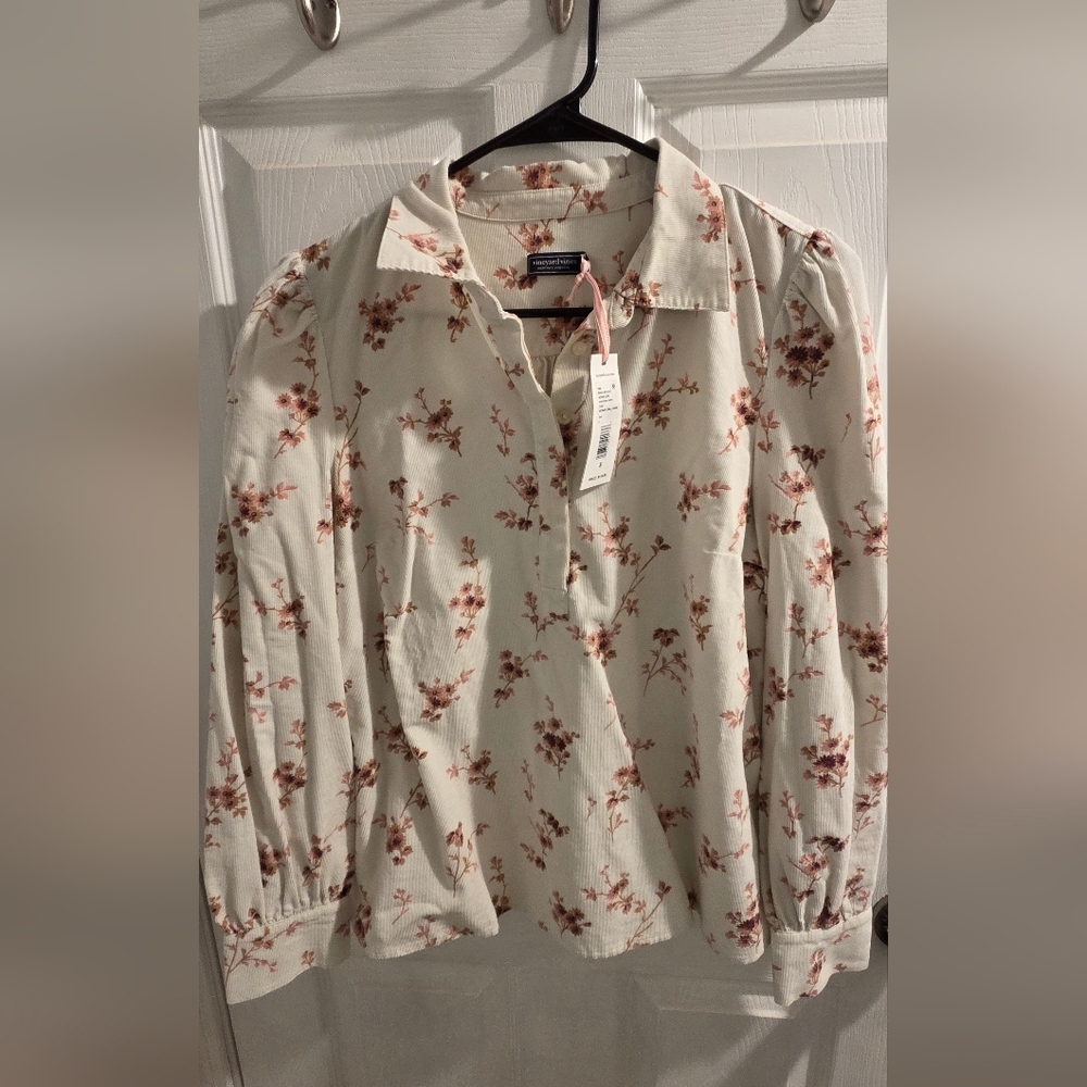 Vineyard Vines Corduroy Floral Shirt, Small